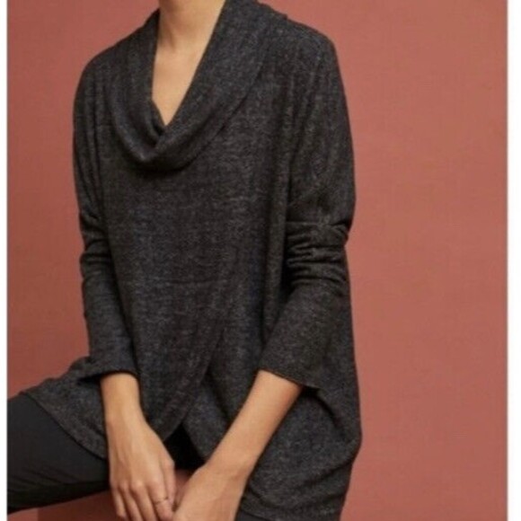 SATURDAY SUNDAY top Sz S Tulip Hem Anthropologie Wendy knit tunic Cowl Neck New - Picture 8 of 8
